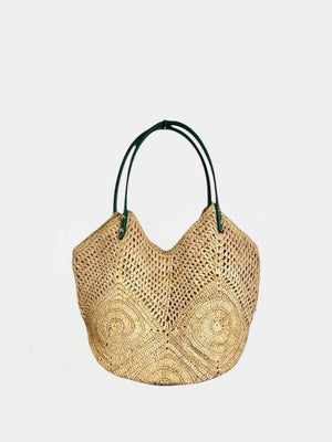 TELMA RAFFIA ASA PIEL VERDE